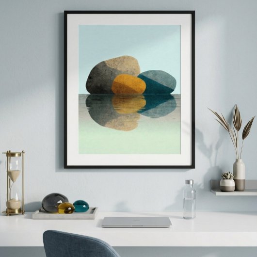 Stein-Reflexions-Wandkunst für Wohnzimmer-Dekorati Poster