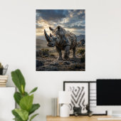 Stein Rhino Robuste Ebenen Poster (Heimbüro)