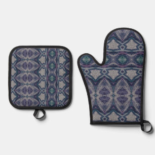 Stein-Schloss Türkis Ofenhandschuhe und Topflappen Ofenhandschuh & Topflappen-Set