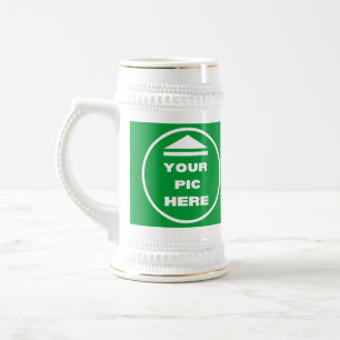Stein-Tasse - Hinzufügen von Ihrem Image White & G Bierglas