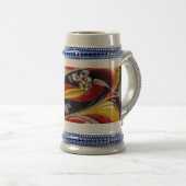 Stein Tasse mit belgischem Farbdesign (VorderseiteRechts)