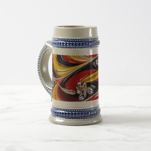 Stein Tasse mit belgischem Farbdesign (Vorderseite Links)