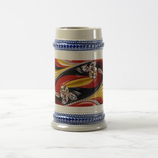 Stein Tasse mit belgischem Farbdesign (Mittel)