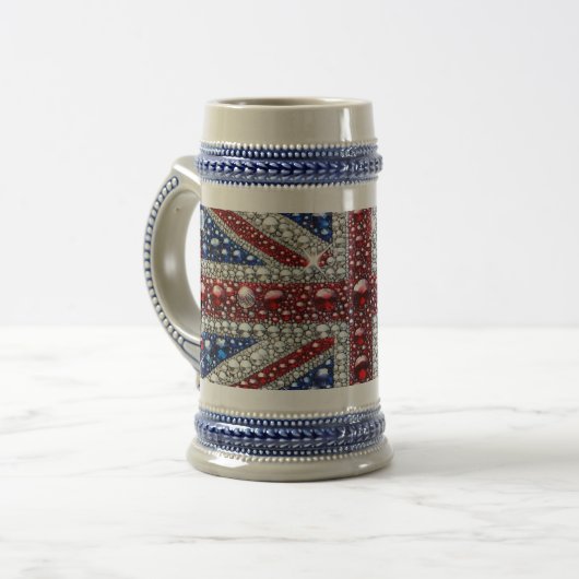 Stein Tasse mit British Colors Design (Vorderseite Links)