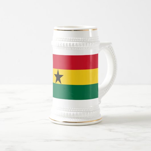 Stein Tasse mit der Flagge Ghanas (VorderseiteRechts)