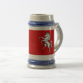 Stein Tasse mit der Flagge von Kent, England (VorderseiteRechts)