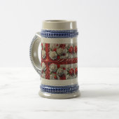 Stein-Tasse mit englischer Rose Design Bierglas (Vorderseite Links)