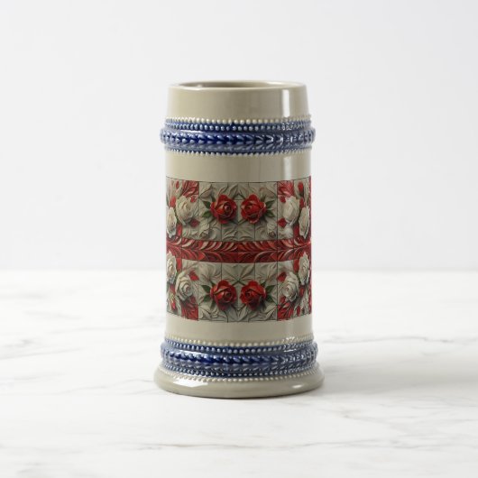 Stein-Tasse mit englischer Rose Design Bierglas (Mittel)