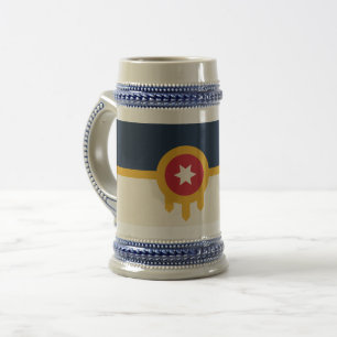 Stein Tasse mit Flagge von Tulsa, Oklahoma