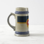 Stein Tasse mit Flagge von Tulsa, Oklahoma (Links)