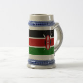 Stein Tasse mit kenianischer Flagge (VorderseiteRechts)