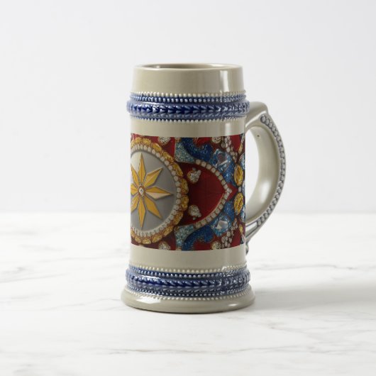 Stein Tasse mit kolumbianischem Farbdesign (VorderseiteRechts)