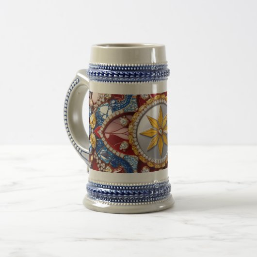 Stein Tasse mit kolumbianischem Farbdesign (Vorderseite Links)