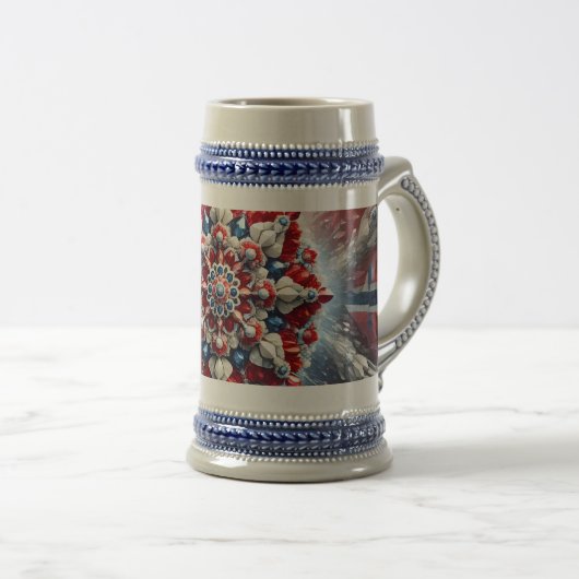 Stein-Tasse mit norwegischem Farbdesign Bierglas (VorderseiteRechts)