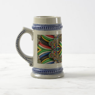 Stein Tasse mit südafrikanischem Farbdesign