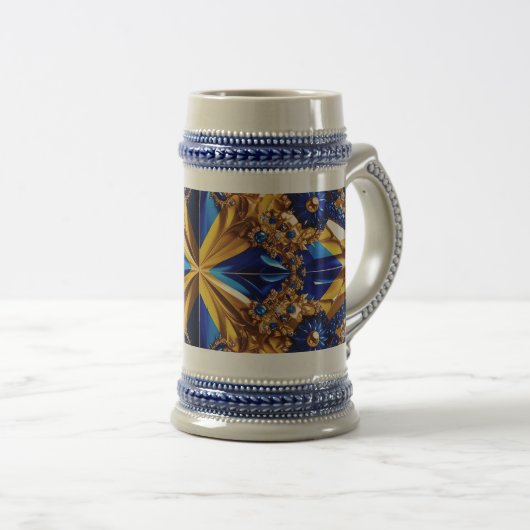 Stein Tasse mit Sweden Colors Design (VorderseiteRechts)