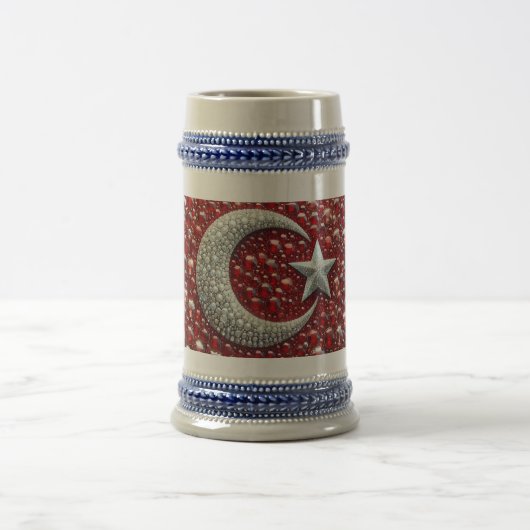 Stein Tasse mit Türkischem Farbdesign (Mittel)