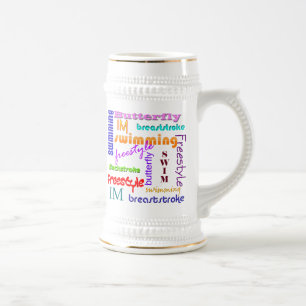 Stein überall schwimmen bierglas