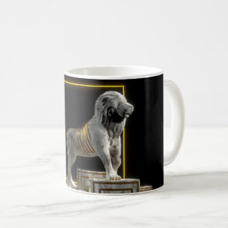 Stein-und Goldlöwe-Statue Kaffeetasse
