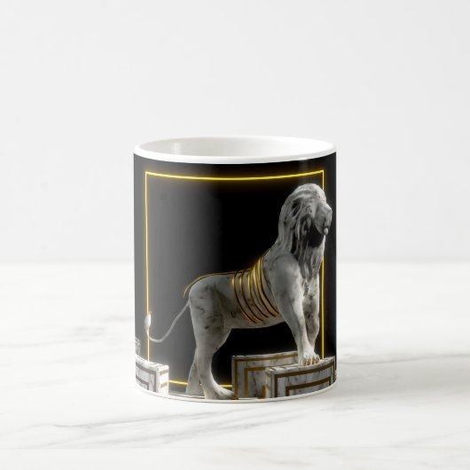 Stein-und Goldlöwe-Statue Kaffeetasse (Mittel)