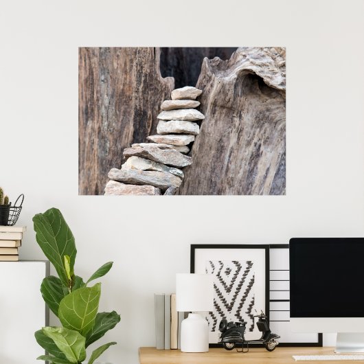 Stein und Holz (vertikal) Poster (Heimbüro)