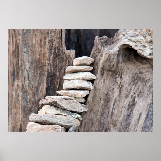 Stein und Holz (vertikal) Poster (Vorne)