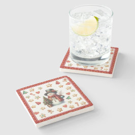 Stein Untersetzer Schneemann und Weihnachtskekse R