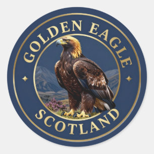 🦅 Steinadler Schottische Highlands Runder Aufkleber