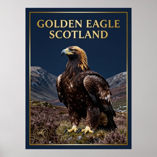 🦅 Steinadler Schottland Highland-Vogel Poster (Vorne)