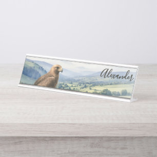 Steinadler Vogel Wildnis Landschaft Personalisiert Schreibtischnamensplakette