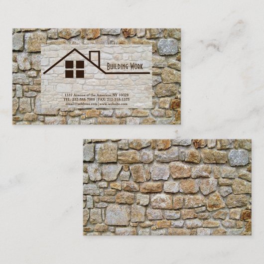 Steinarbeit - Mauerwerk Visitenkarte (Vorne/Hinten)