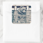 Steinbär Quadratischer Aufkleber (Tasche)