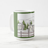 Steinbauernhof Winter Dunkelgrüne Tasse (Vorderseite Links)