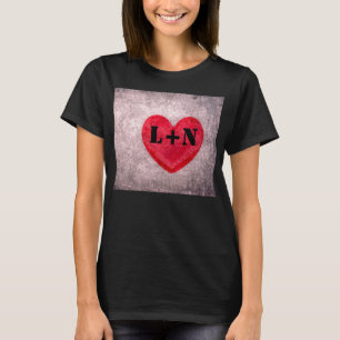 Steinbekommenes Herz-Monogramm personalisieren T-Shirt