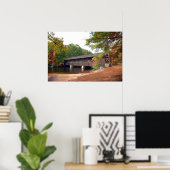 Steinbergbrücke in Herbstsaison Poster (Heimbüro)