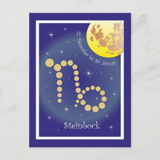 Steinbock 22. bis 20. Januar Postkarte (Vorderseite)