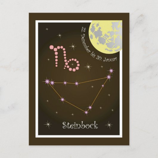 Steinbock 22. bis 20. Januar Postkarte (Vorderseite)