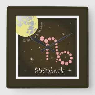 Steinbock 22. bis 20. januar quadratische wanduhr