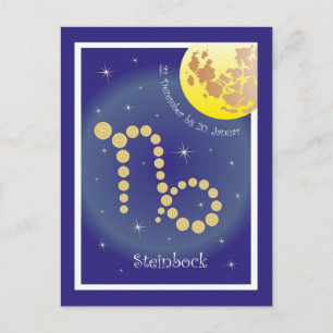 Steinbock 22. Dezember bis 20. Januar Postkarte