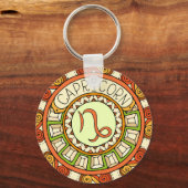 Steinbock Capricorn Sternzeichen fabriges Mandala Schlüsselanhänger (Vorderseite)