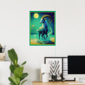 Steinbock das Meeresziege Sternzeichen Poster (Heimbüro)