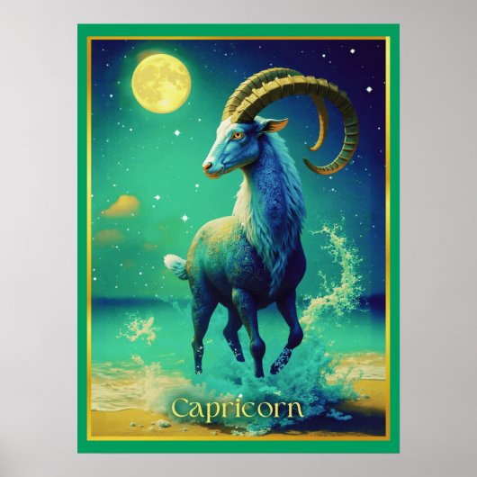 Steinbock das Meeresziege Sternzeichen Poster (Vorne)