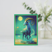 Steinbock das Meeresziegen Zodiac Zeichen Postkarte (Stehend Vorderseite)