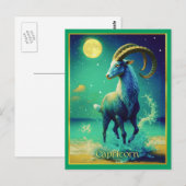 Steinbock das Meeresziegen Zodiac Zeichen Postkarte (Vorne/Hinten)