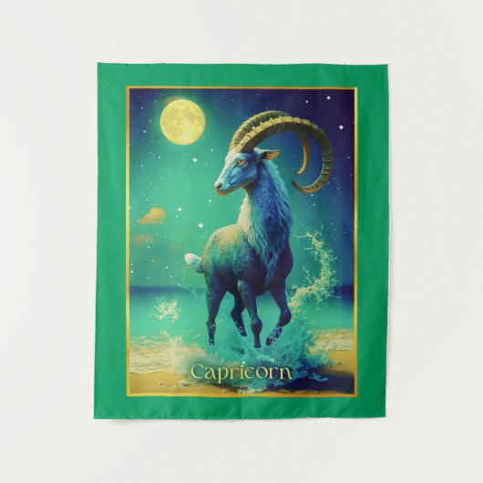 Steinbock das Meeresziegen-Zodiakzeichen Wandteppich (Vorderseite)