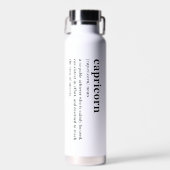 Steinbock-Definition Ästhetik Astrologie-Geschenk Trinkflasche (Vorne)