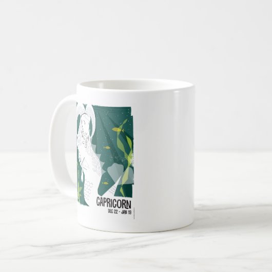 Steinbock der Seeziegen-Tierkreis Kaffeetasse (Vorderseite Links)