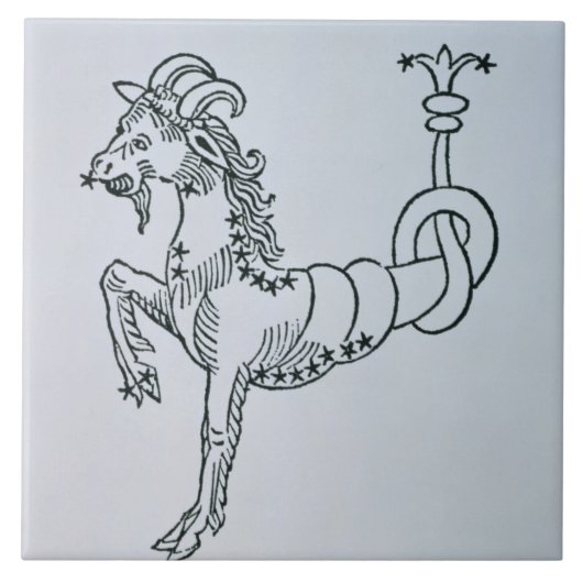 Steinbock (die Ziege) eine Illustration vom 'Poe Fliese (Vorderseite)