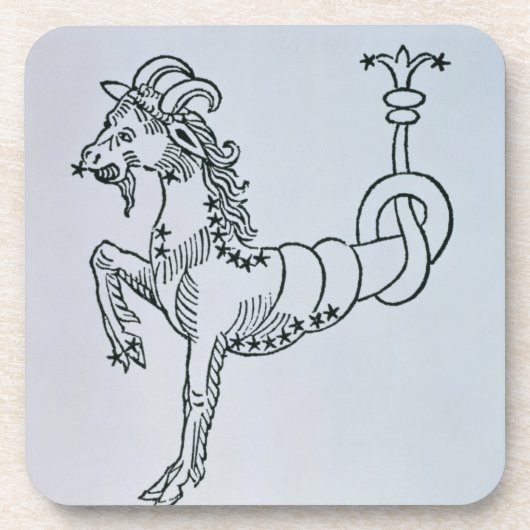 Steinbock (die Ziege) eine Illustration vom 'Poe Untersetzer (Vorderseite)