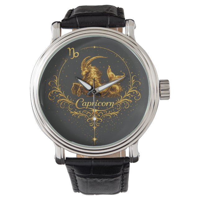 Steinbock Einzigartiges Sternzeichen, Sternzeichen Armbanduhr (Vorderseite)